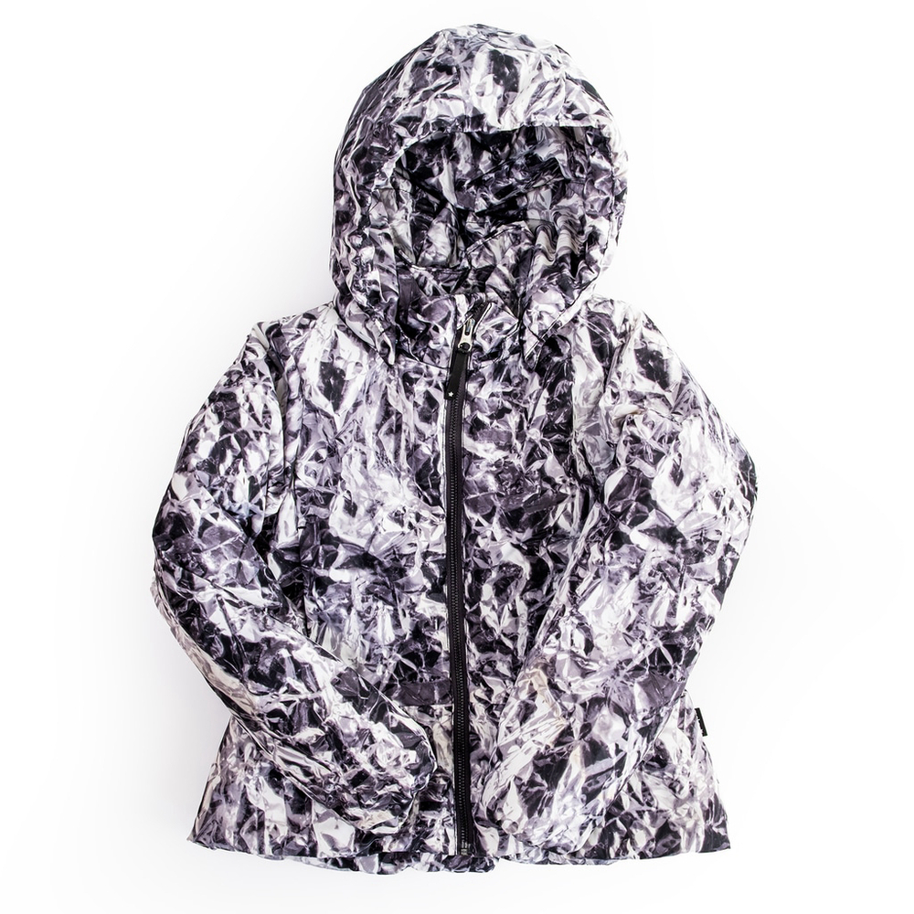 Molo Hildegarde Silver Foil Kids Girls Puffer Jacket + Hood | EU 128 (US 8)